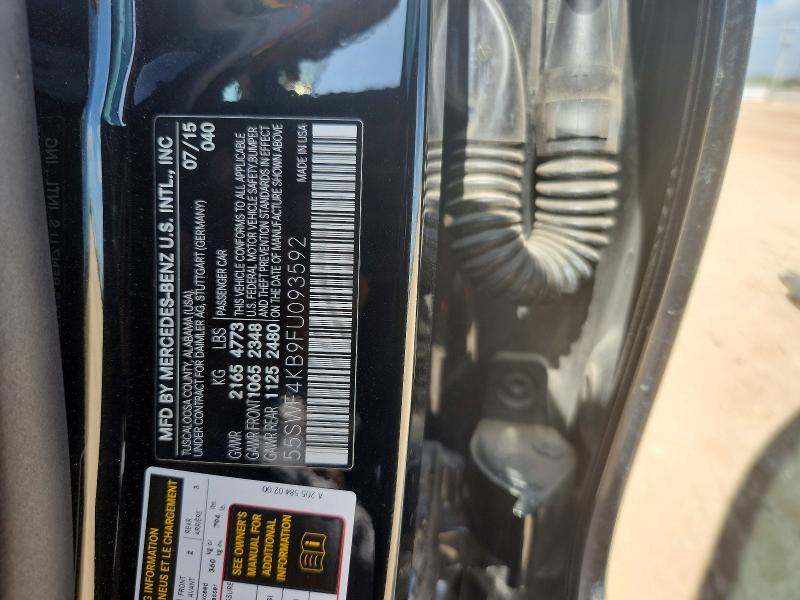 59862206 :رقم المزاد ، 55SWF4KB9FU093592 vin ، 2015 Mercedes-benz C مزاد بيع