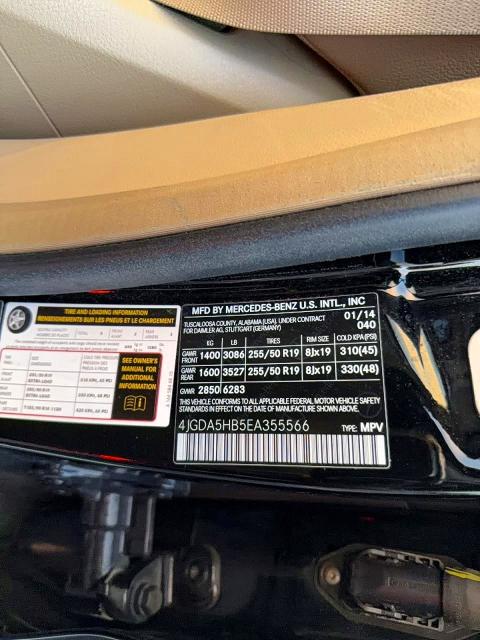 Продаж на аукціоні авто 2014 Mercedes-benz Ml, vin: 4JGDA5HB5EA355566, номер лоту: 63611726