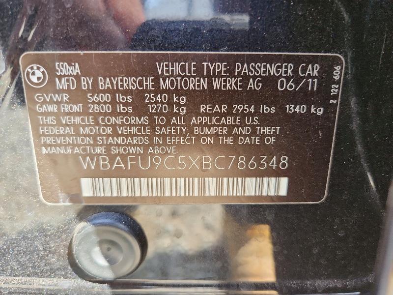 Aukcja sprzedaży 2011 Bmw 550, vin: WBAFU9C5XBC786348, numer aukcji: 60594886