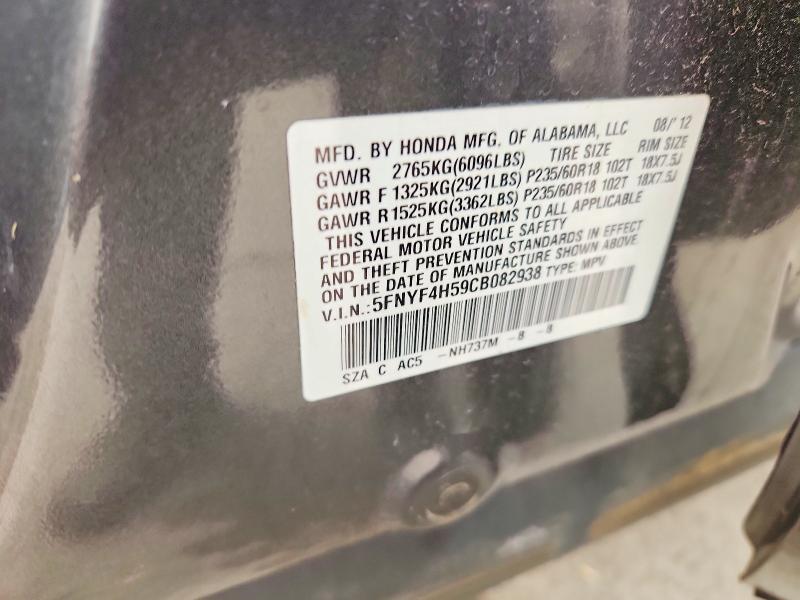 Продаж на аукціоні авто 2012 Honda Pilot, vin: 5FNYF4H59CB082938, номер лоту: 61553286
