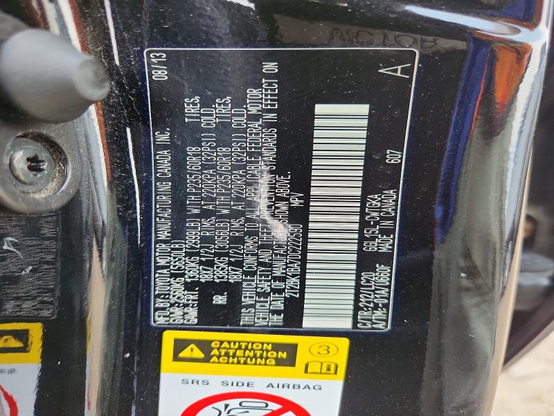 60652406 :رقم المزاد ، 2T2BK1BA7DC222590 vin ، 2013 Lexus Rx 350 مزاد بيع