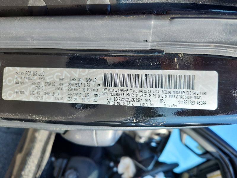 62742656 :رقم المزاد ، 1C4GJXAG2LW301984 vin ، 2020 Jeep Wrangler مزاد بيع
