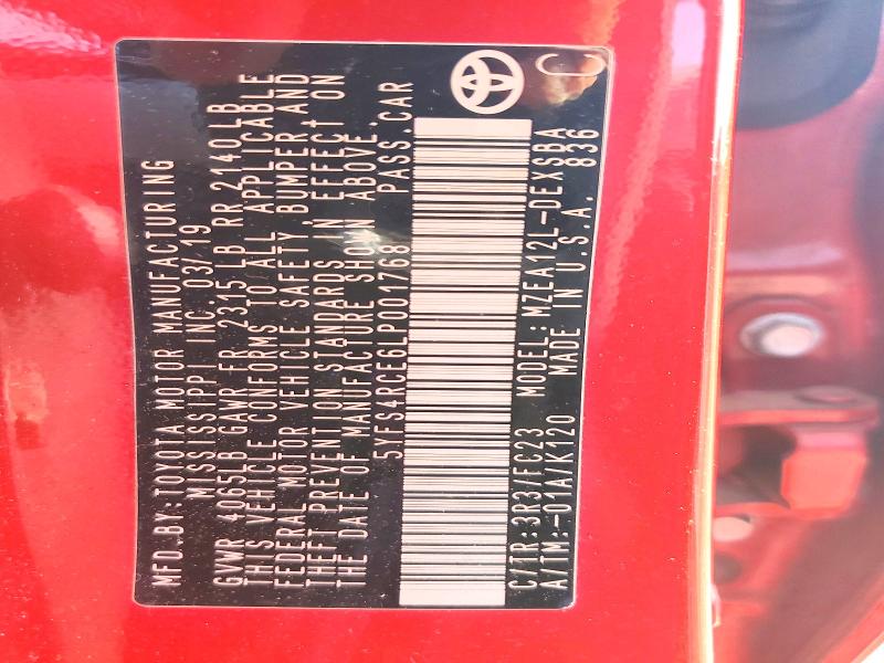 61082326 :رقم المزاد ، 5YFS4RCE6LP001768 vin ، 2020 Toyota Corolla مزاد بيع