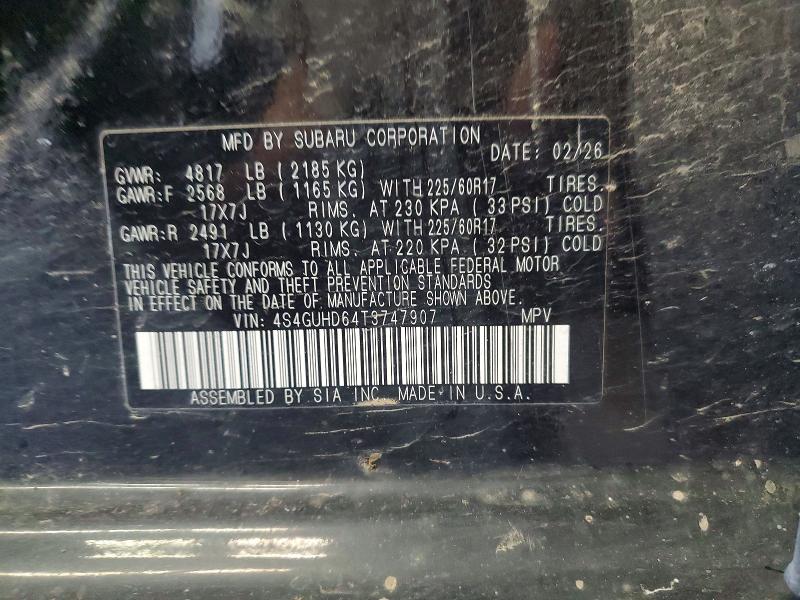 59886366 :رقم المزاد ، 4S4GUHD64T3747907 vin ، 2026 Subaru Crosstrek مزاد بيع