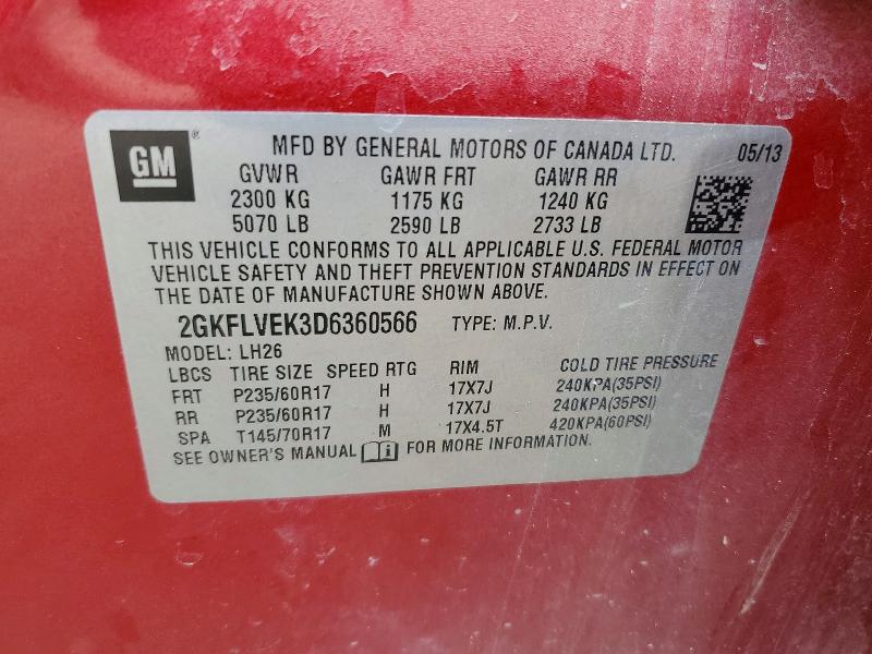 Продаж на аукціоні авто 2013 Gmc Terrain, vin: 2GKFLVEK3D6360566, номер лоту: 61773486