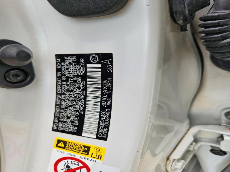 2015 Lexus Ct მანქანა იყიდება აუქციონზე, vin: JTHKD5BH1F2219736, აუქციონის ნომერი: 61934776