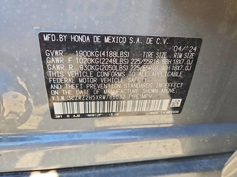 Aukcja sprzedaży 2024 Honda Hr-v, vin: 3CZRZ2H5XRM786032, numer aukcji: 60454406