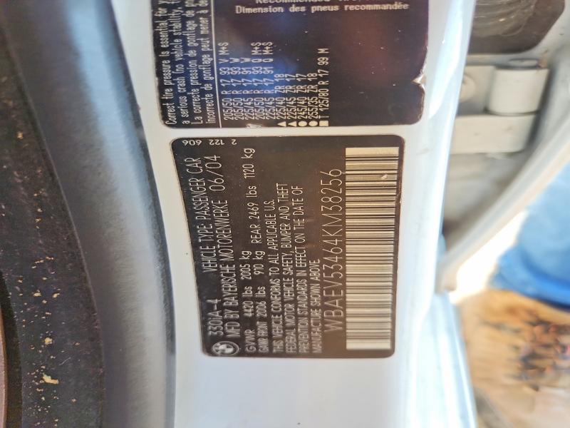 61667756 :رقم المزاد ، WBAEV53464KM38256 vin ، 2004 Bmw 330 مزاد بيع