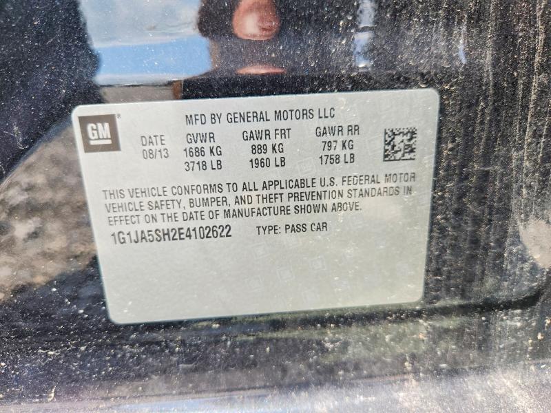 Продажа на аукционе авто 2014 Chevrolet Sonic, vin: 1G1JA5SH2E4102622, номер лота: 59644386