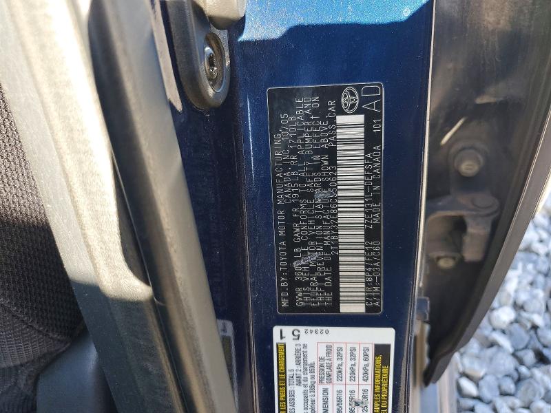 59304316 :رقم المزاد ، 2T1BY32E86C550623 vin ، 2006 Toyota Corolla مزاد بيع