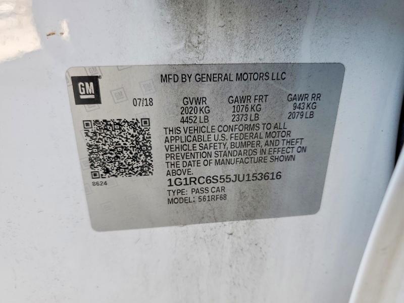59335546 :رقم المزاد ، 1G1RC6S55JU153616 vin ، 2018 Chevrolet Volt مزاد بيع