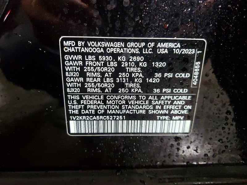 Продаж на аукціоні авто 2024 Volkswagen Atlas, vin: 1V2KR2CA5RC527251, номер лоту: 60854596