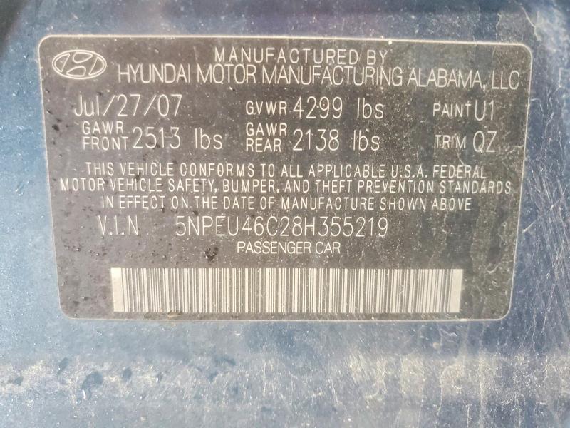 Aukcja sprzedaży 2008 Hyundai Sonata, vin: 5NPEU46C28H355219, numer aukcji: 62586296