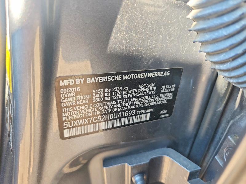 Aukcja sprzedaży 2017 Bmw X3, vin: 5UXWX7C52H0U41693, numer aukcji: 60774916