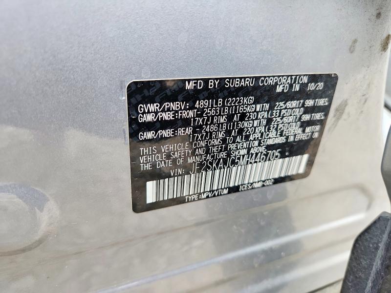 Aukcja sprzedaży 2021 Subaru Forester, vin: JF2SKAJC5MH446705, numer aukcji: 62055666