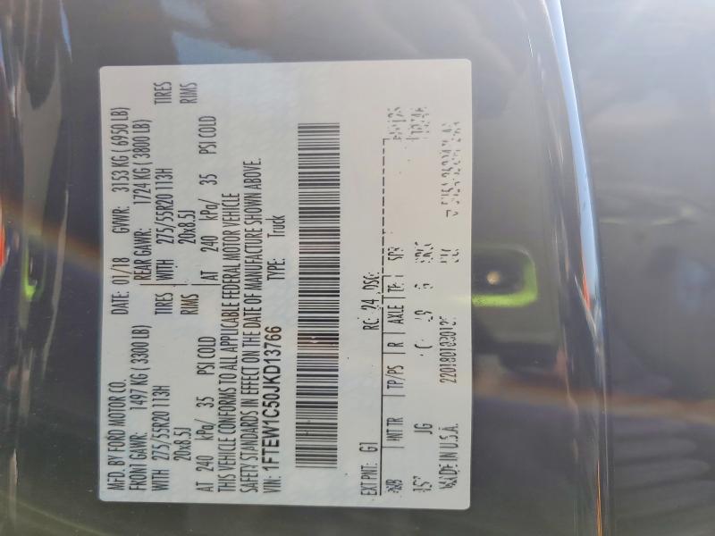 61368166 :رقم المزاد ، 1FTEW1C50JKD13766 vin ، 2018 Ford F150 مزاد بيع