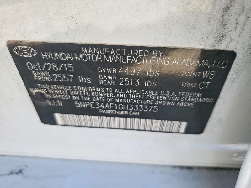 Продаж на аукціоні авто 2016 Hyundai Sonata, vin: 5NPE34AF1GH333375, номер лоту: 62524886