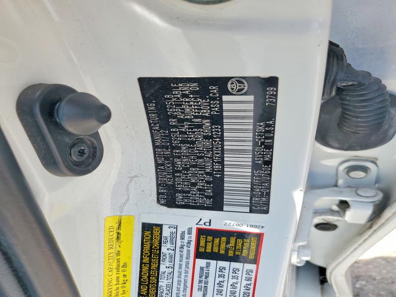 61705696 :رقم المزاد ، 4T1BF1FKXCU541233 vin ، 2012 Toyota Camry مزاد بيع