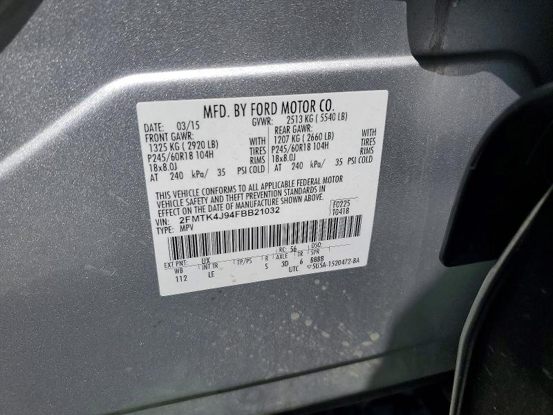 Aukcja sprzedaży 2015 Ford Edge, vin: 2FMTK4J94FBB21032, numer aukcji: 85621765