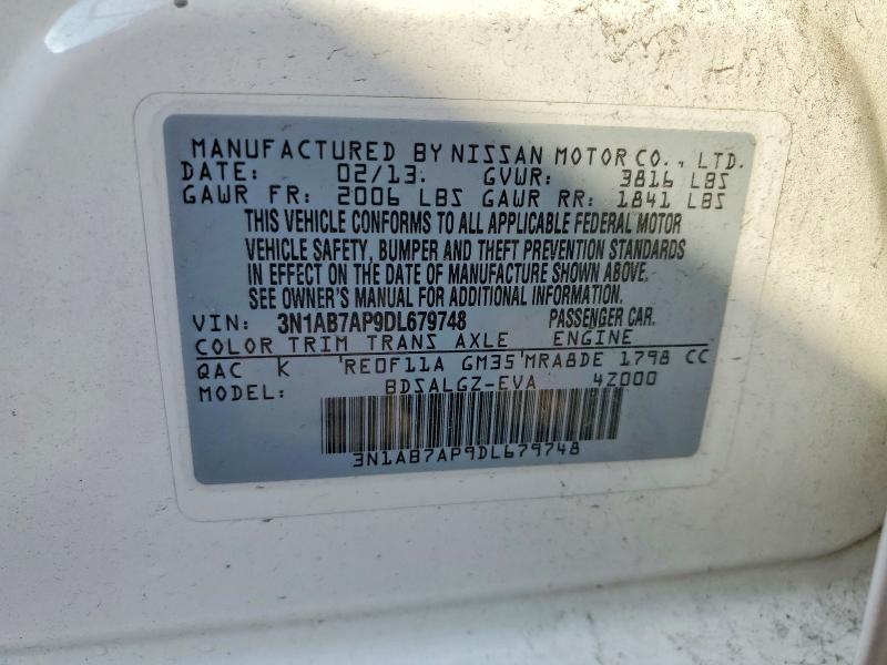 Продажа на аукционе авто 2013 Nissan Sentra, vin: 3N1AB7AP9DL679748, номер лота: 61857346