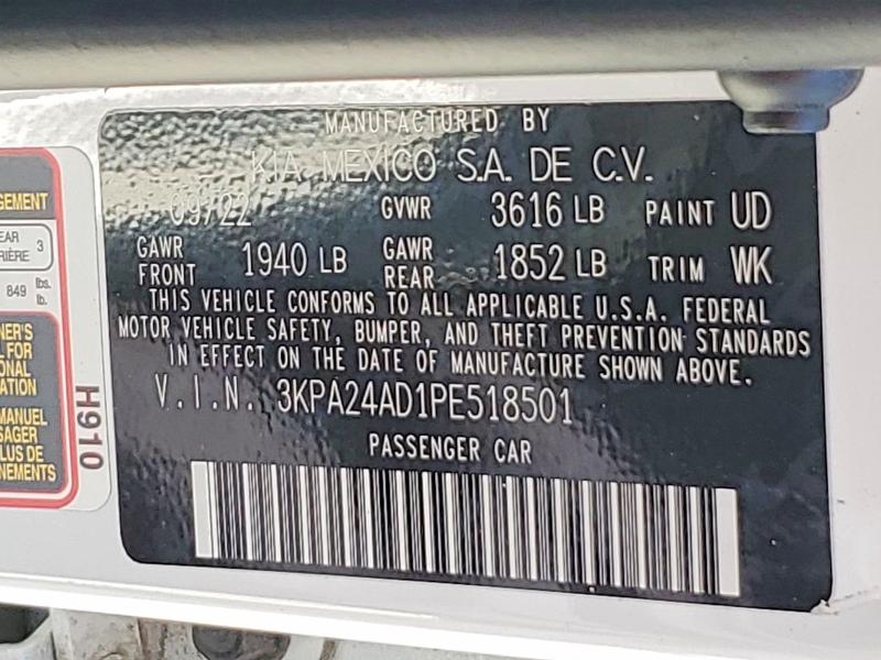 Aukcja sprzedaży 2023 Kia Rio, vin: 3KPA24AD1PE518501, numer aukcji: 60019666