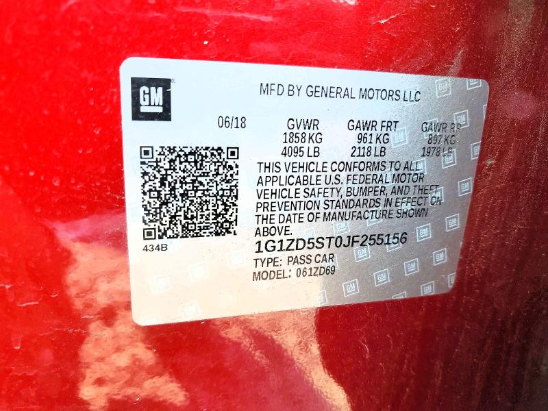 Продажа на аукционе авто 2018 Chevrolet Malibu, vin: 1G1ZD5ST0JF255156, номер лота: 61406146