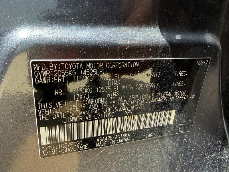 2017 Toyota Rav4 მანქანა იყიდება აუქციონზე, vin: JTMWFREV8HJ711890, აუქციონის ნომერი: 61814086