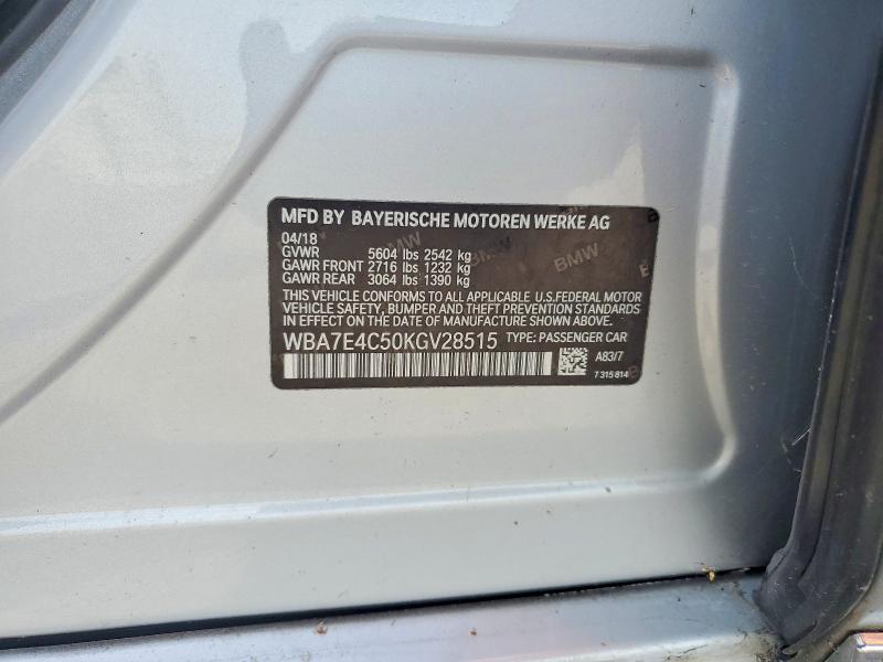 62112276 :رقم المزاد ، WBA7E4C50KGV28515 vin ، 2019 Bmw 740 مزاد بيع