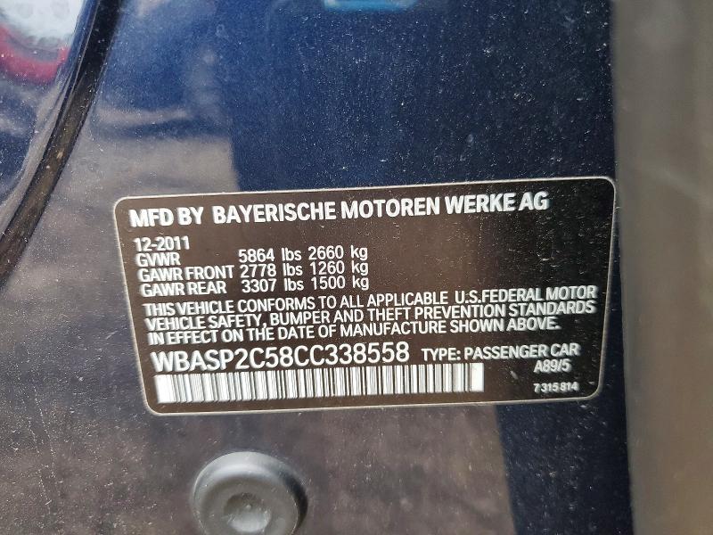 Aukcja sprzedaży 2012 Bmw 535, vin: WBASP2C58CC338558, numer aukcji: 62121416