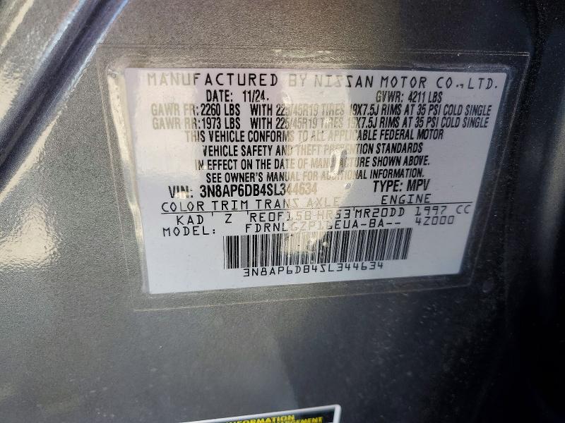 Aukcja sprzedaży 2025 Nissan Kicks, vin: 3N8AP6DB4SL344634, numer aukcji: 59352216