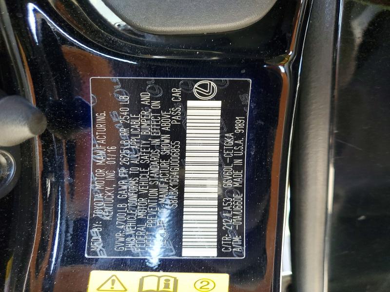 Продажа на аукционе авто 2016 Lexus Es, vin: 58ABK1GG4GU006855, номер лота: 60791226