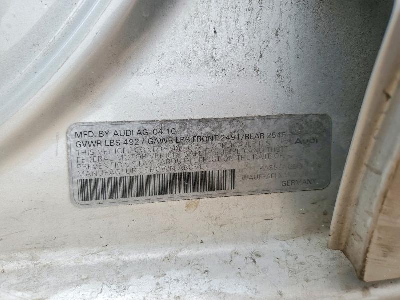 Aukcja sprzedaży 2010 Audi A4, vin: WAUFFAFLXAN061910, numer aukcji: 60687796