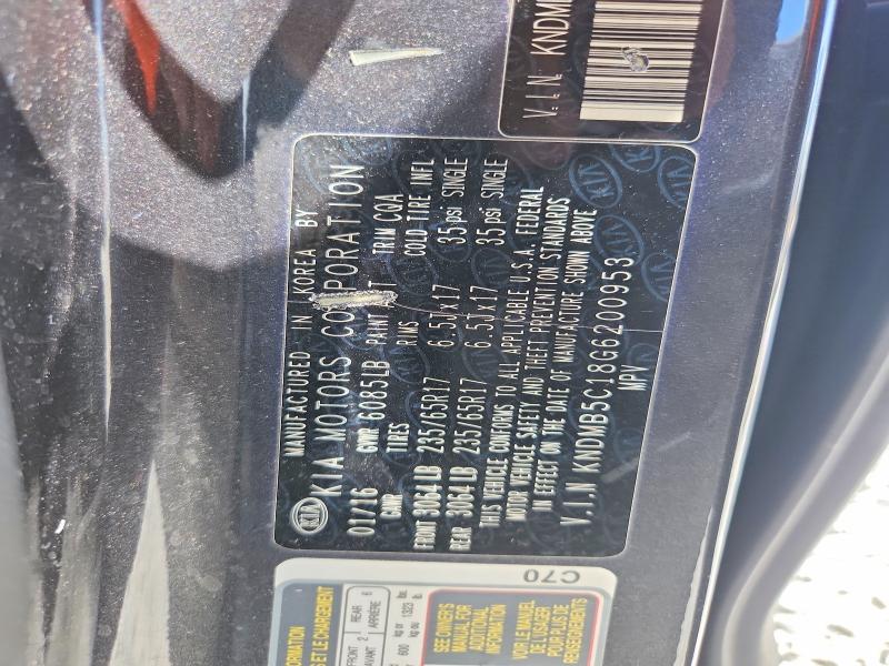 2016 Kia Sedona მანქანა იყიდება აუქციონზე, vin: KNDMB5C18G6200953, აუქციონის ნომერი: 60023626