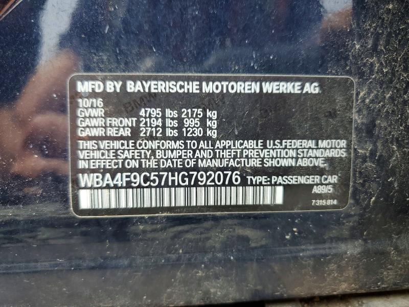 Aukcja sprzedaży 2017 Bmw 430xi, vin: WBA4F9C57HG792076, numer aukcji: 61856706