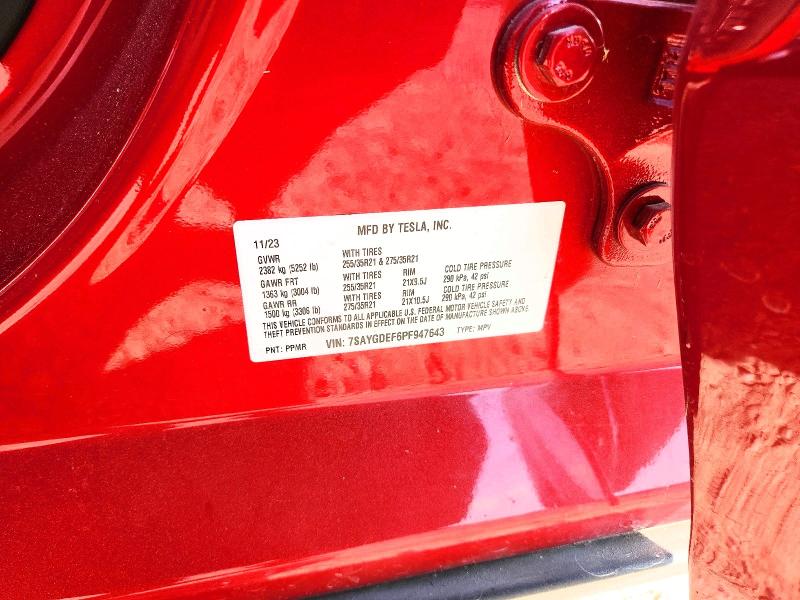 59893776 :رقم المزاد ، 7SAYGDEF6PF947643 vin ، 2023 Tesla Model Y مزاد بيع