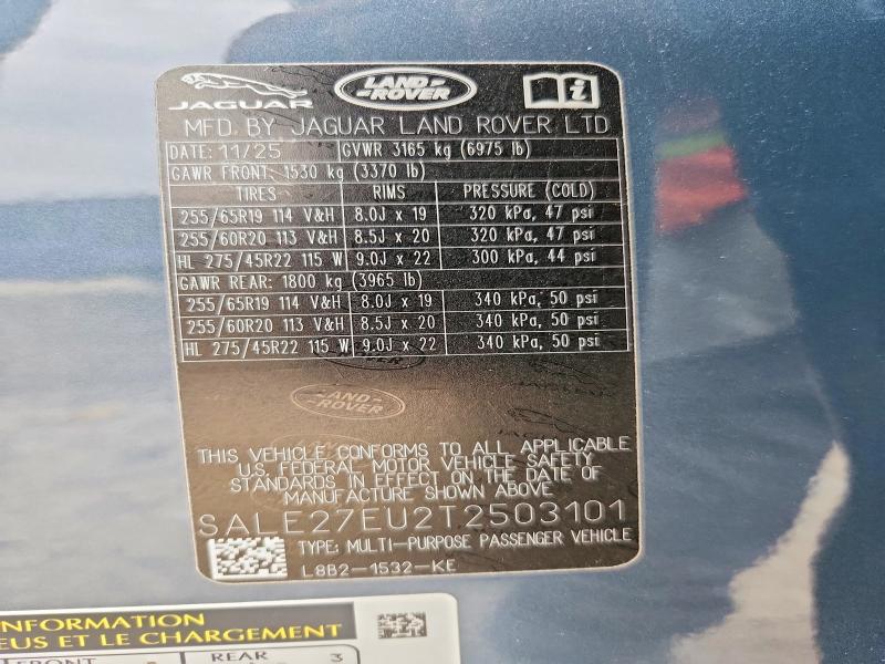 Продаж на аукціоні авто 2026 Land Rover Defender, vin: SALE27EU2T2503101, номер лоту: 62025516