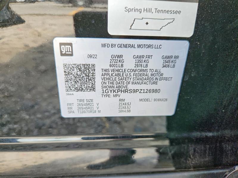 2023 Cadillac Xt6 მანქანა იყიდება აუქციონზე, vin: 1GYKPHRS9PZ126980, აუქციონის ნომერი: 59664506