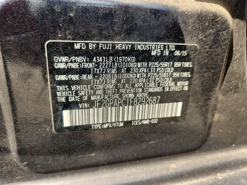 Продаж на аукціоні авто 2015 Subaru Xv Crosstrek, vin: JF2GPAPC1F8292687, номер лоту: 61624676