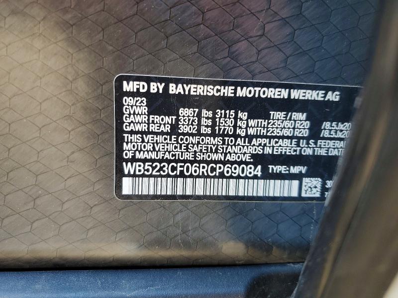 Aukcja sprzedaży 2024 Bmw Ix, vin: WB523CF06RCP69084, numer aukcji: 62276256