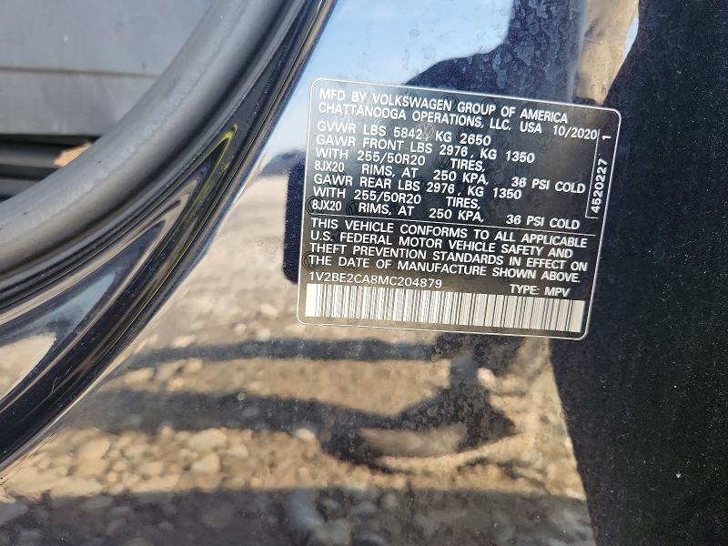 2021 Volkswagen Atlas Cross Sport მანქანა იყიდება აუქციონზე, vin: 1V2BE2CA8MC204879, აუქციონის ნომერი: 63510596