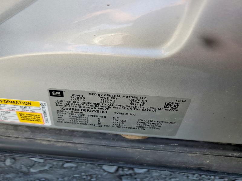 62198866 :رقم المزاد ، 1GKKRNED8FJ229153 vin ، 2015 Gmc Acadia مزاد بيع