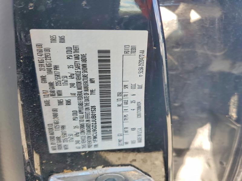 Продаж на аукціоні авто 2018 Ford Escape, vin: 1FMCU9GD2JUB01528, номер лоту: 63300796
