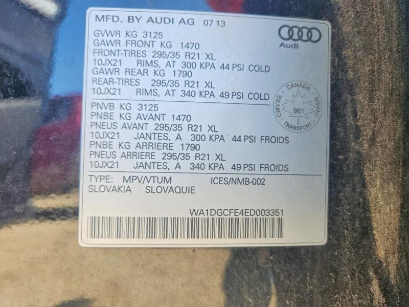Продажа на аукционе авто 2014 Audi Q7, vin: WA1DGCFE4ED003351, номер лота: 63131866