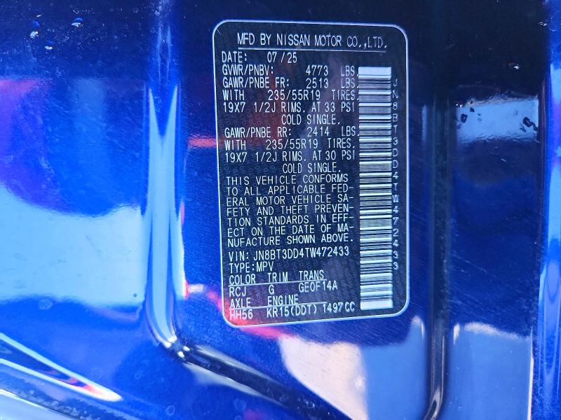 60665196 :رقم المزاد ، JN8BT3DD4TW472433 vin ، 2026 Nissan Rogue مزاد بيع