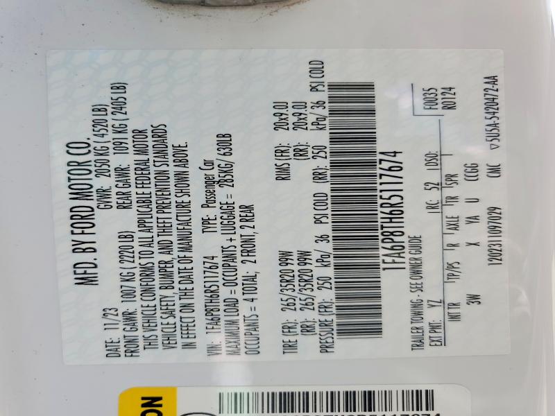 Продаж на аукціоні авто 2024 Ford Mustang, vin: 1FA6P8TH6R5117674, номер лоту: 61777536