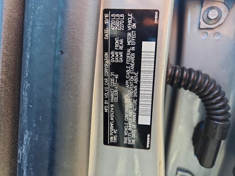 2017 Volvo S60 მანქანა იყიდება აუქციონზე, vin: YV126MFL4H2431418, აუქციონის ნომერი: 59691016