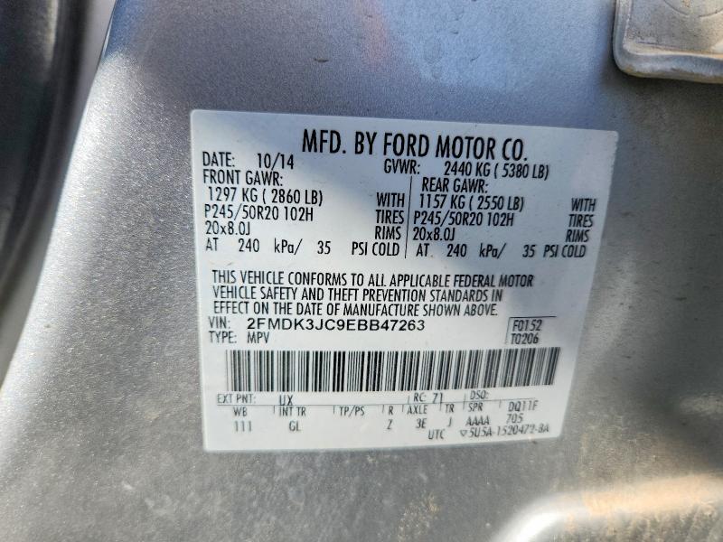 Продаж на аукціоні авто 2014 Ford Edge, vin: 2FMDK3JC9EBB47263, номер лоту: 61012156
