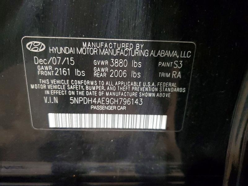 Aukcja sprzedaży 2016 Hyundai Elantra, vin: 5NPDH4AE9GH796143, numer aukcji: 60984956