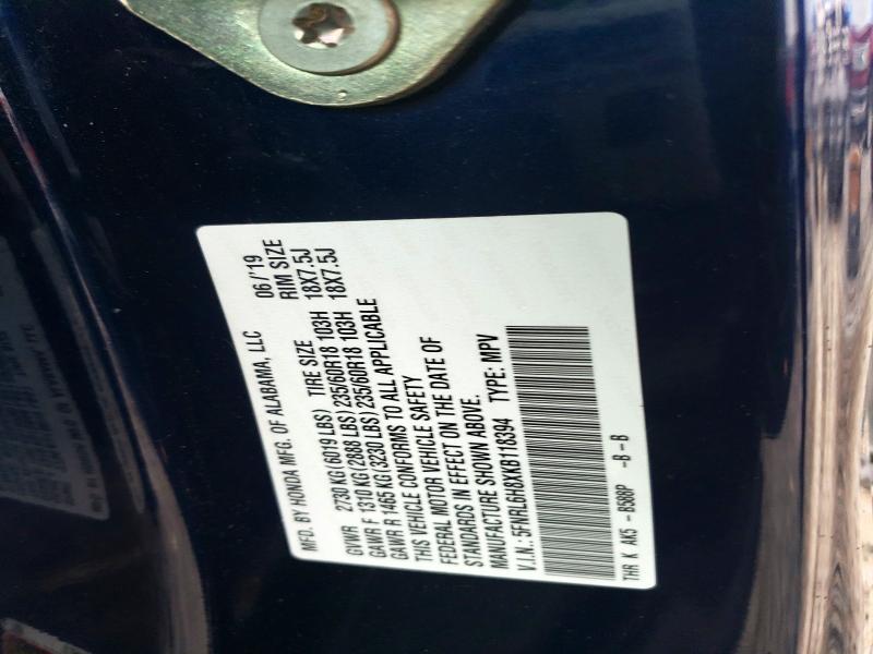 Aukcja sprzedaży 2019 Honda Odyssey, vin: 5FNRL6H8XKB118394, numer aukcji: 62221526
