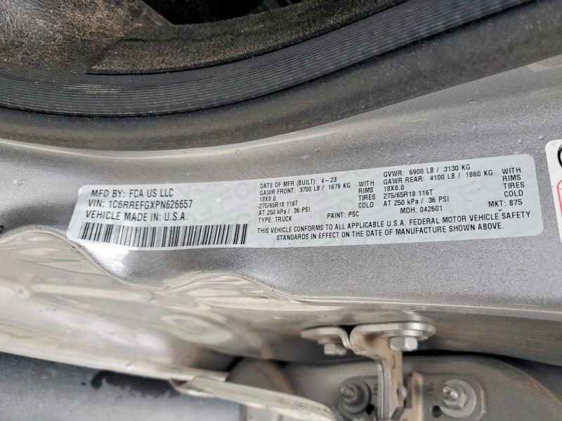 62536896 :رقم المزاد ، 1C6RREFGXPN626657 vin ، 2023 Ram 1500 مزاد بيع